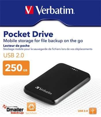 Verbatim Hard Drive 1,8' 250GB USB 2.0 Portable