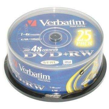 Verbatim DVD+RW 4x 25ks cakebox