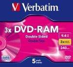 VERBATIM DVD-RAM 9,4GB, 3x, slim box, 5ks
