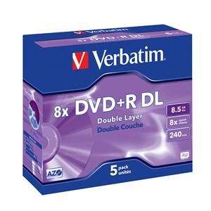 VERBATIM DVD+R DL 8 5GB 8x jewel box 5ks