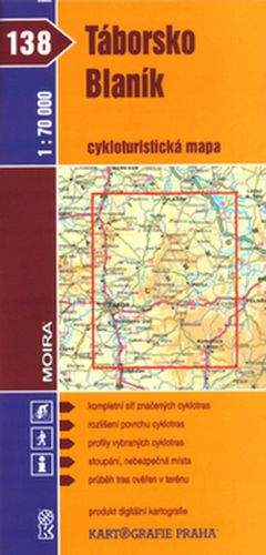 Kartografie PRAHA Táborsko Blaník cykloturistická mapa 1:70 000