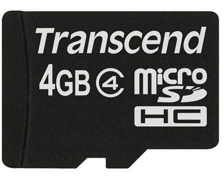 Transcend 4GB micro SDHC4 memory card