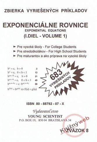 YOUNG SCIENTIST Exponenciálne rovnice /Exponential equations - I. diel
