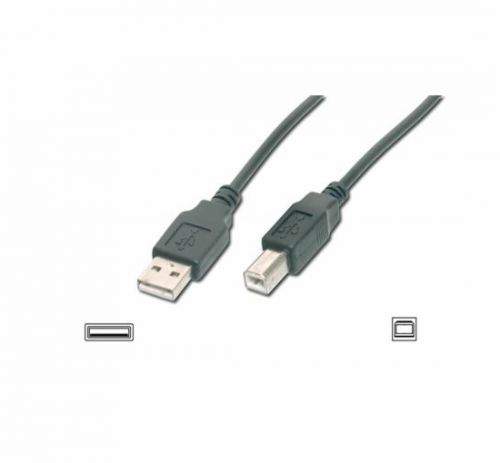 Kabel Digitus USB A/samec na A-samec, 2x stíněný, černo/šedý, 1m