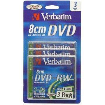 Verbatim DVD-RW MINI 8cm 2x, 3ks v SLIM krabičce
