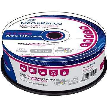 MediaRange CD-R Inkjet Fullsurface Printable 25ks cakebox