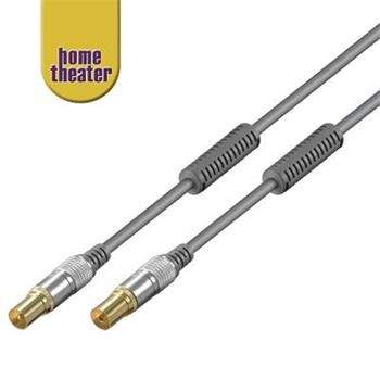 Home Theater, antenní TV kabel M/F 75 Ohm, 2 ferrity, 2,5m