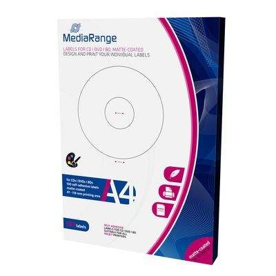 MediaRange CD/DVD/Blu-ray etikety 41mm - 118mm bílé