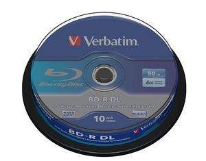 Disk BD-R SL VERBATIM (10-pack)/DualLayer/spindle/6X/50GB