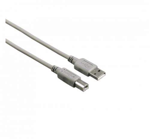 HAMA USB kabel typ A-B, 3m, šedý, nebalený