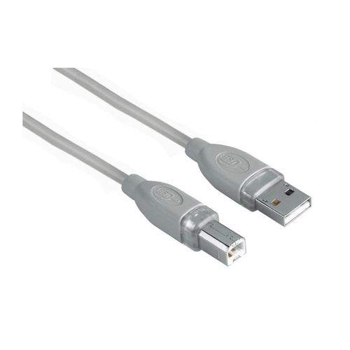 HAMA USB kabel typ A-B, 5m, šedý, blistr