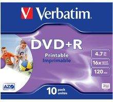 Verbatim DVD+R Printable 16x 4,7GB jewel 10ks