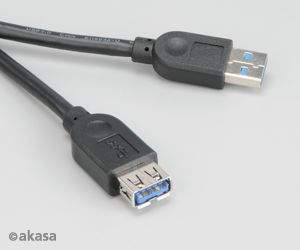 Akasa USB 3.0, A-A (A-M/A-F) prodlužovací - 1,5m - AK-CBUB02-15BK