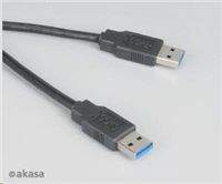 Akasa USB 3.0, A-A (A-M/A-M) propojovací - 1,5m - AK-CBUB03-15BK