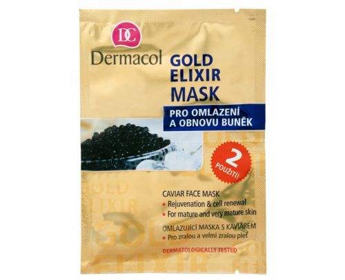 Dermacol Omlazující maska s kaviárem (Gold Elixir Caviar Face Mask) 2 x 8 g