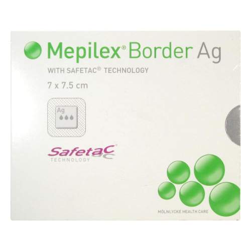 MOLNLYCKE Krytí Mepilex Border Ag Antimikro silikon 7x7.5cm 5ks