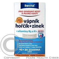 VITAR Revital Vápník + hořčík + zinek + vitamín D3 a K1 tbl.90+30