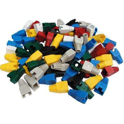 OEM Ochrana RJ45 s výřezem ŠEDÁ,větší kab.otvor(100ks)