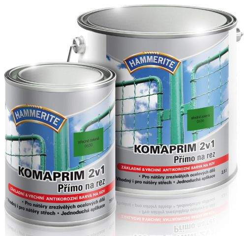 HAMMERITE Antikorozní barva na kov Komaprim 2v1 0,75 l zelená