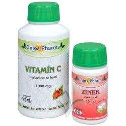 Unios Pharma Vitamín C 1000 s postupným uvolňováním a šípkem 150 tbl. + Zinek 15 mg 60 tbl. ZDARMA
