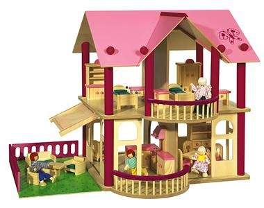 Eichhorn Dřevěný domeček s nábytkem a panenkami