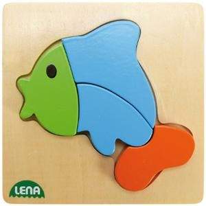 LENA Dřevěné puzzle ryba 32068