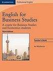 Cambridge University Press English for Business Studies 3rd Edition Teacher´s Book