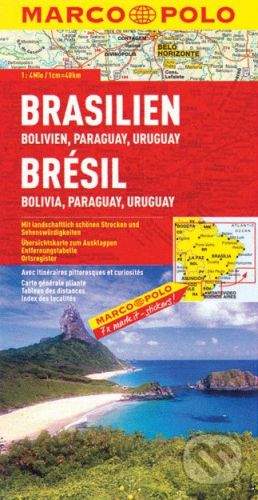 Brazílie, bolívie, paraguay, uruguay 1: 4 000 000
