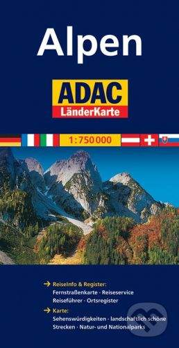 Kolektiv: Alpy/mapa 1:750T ADAC
