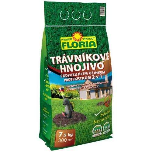 Agro FLORIA Trávníkové hnojivo s odpuzujícím účinkem proti krtkům 7,5 kg