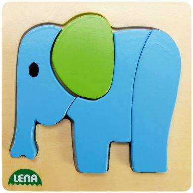 SMG LENA dřevěné puzzle slon 4 dílné