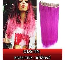 Clip in vlasy - 60 cm dlouhý pás vlasů - růžová ROSE PINK SVĚTOVÉ ZBOŽÍ