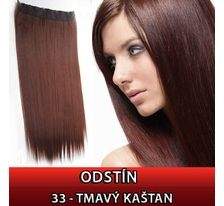 Clip in vlasy - 60 cm dlouhý pás vlasů - 33 - tmavý kaštan SVĚTOVÉ ZBOŽÍ