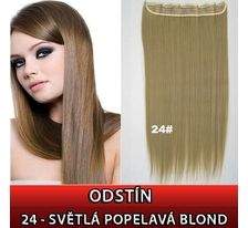 Clip in vlasy - 60 cm dlouhý pás vlasů - 24 - světlá popelavá blond SVĚTOVÉ ZBOŽÍ