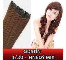 Clip in vlasy - 60 cm dlouhý pás vlasů - odstín 4/30 - hnědý mix SVĚTOVÉ ZBOŽÍ