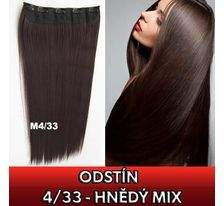Clip in vlasy - 60 cm dlouhý pás vlasů - odstín 4/33 - hnědý mix SVĚTOVÉ ZBOŽÍ