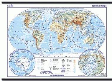 Kartografie PRAHA, a. s. Svět - školní - obecně zeměpisný - nástěnná mapa - 1:28 000 ...