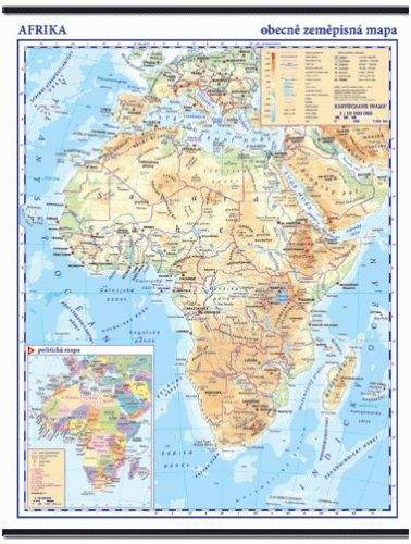 Kartografie PRAHA, a. s. Afrika - obecně zeměpisná nástěnná mapa - 1:10 000 000