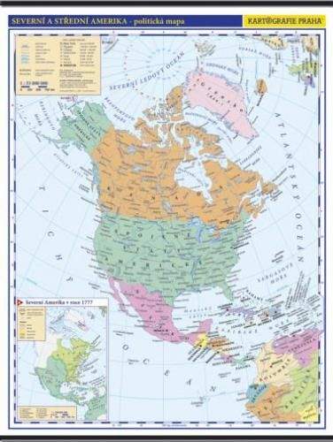 Kartografie PRAHA, a. s. Amerika - Severní a Střední -školní- politická - nástěnná ma...