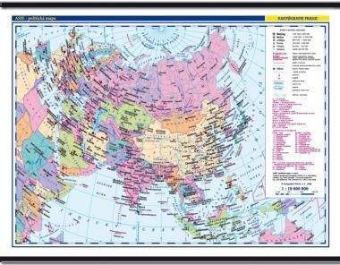 Kartografie PRAHA, a. s. Asie -školní- politické rozdělení - nástěnná mapa - 1:10 000...