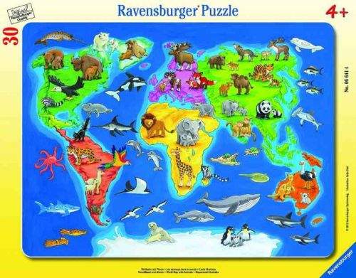 Ravensburger Mapa světa se zvířaty