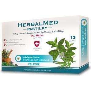 HerbalMed Dr.Weiss Eukalypt + máta + vitamín C 12 pastilky