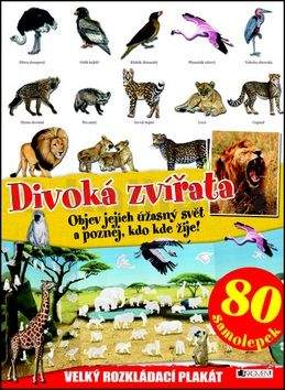 Piccolia Collectif: Divoká zvířata - velký rozkládací plakát, 80 samolepek