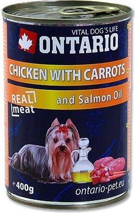 ONTARIO konzerva Chicken, Carrots, Salmon Oil 400 g