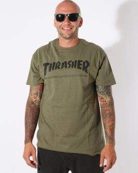 Thrasher Skate Mag army triko