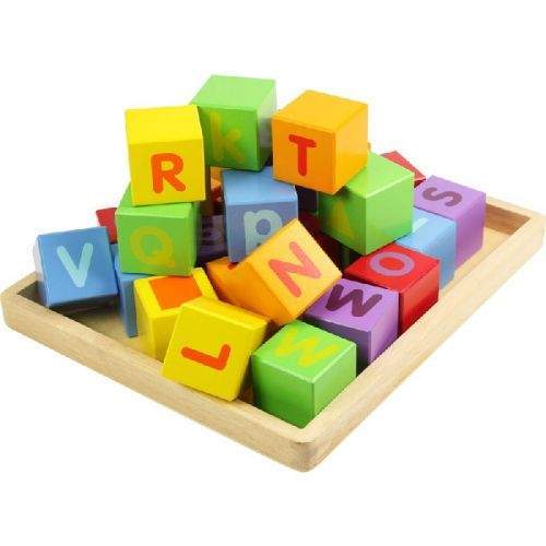 Bigjigs Toys Dřevěné kostky s abecedou