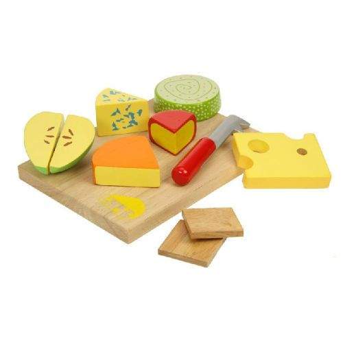 Bigjigs Toys Dřevěné potraviny sýry na desce
