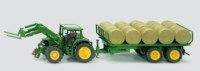 SIKU Farmer Traktor s přívěsem na kulaté balíky