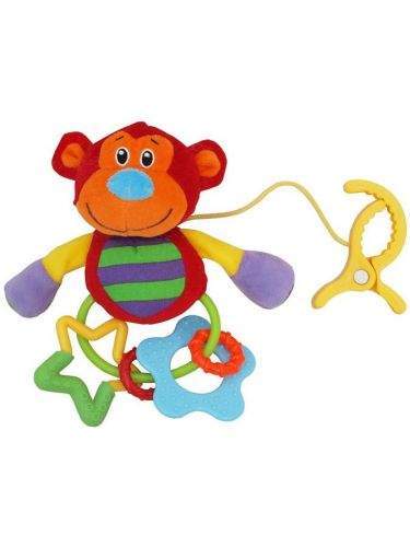 BABY MIX Plyšová hračka s chrastítkem opička