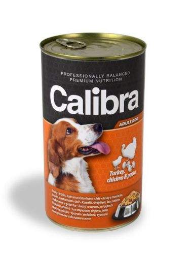 Calibra Dog konzerva krůtí + kuřecí + těstovina 1240 g